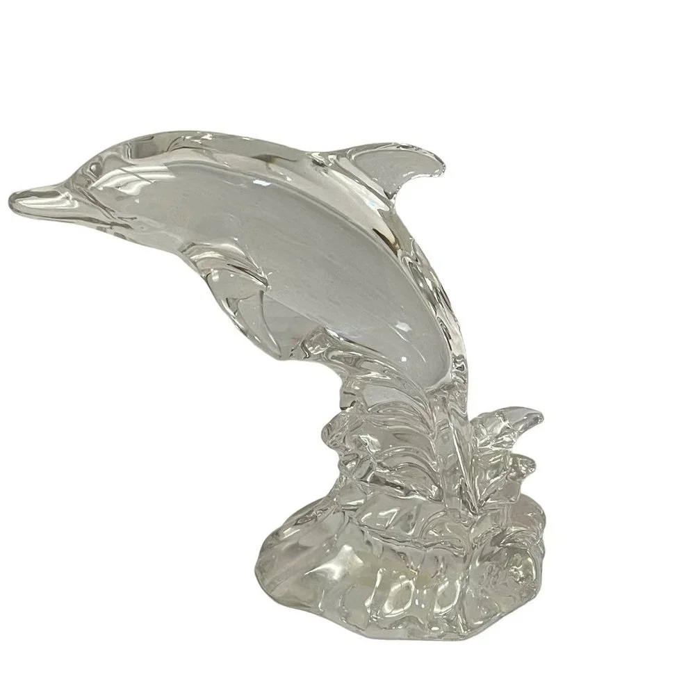 Vintage Collectible Decoration‎ Crystal Dolphin Figurine Clear 2000 5
